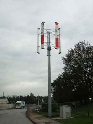 vertikales Windrad auf Dach, Flachdach, Geb�ude, 1kW, 3kW, 5kW, 10kW